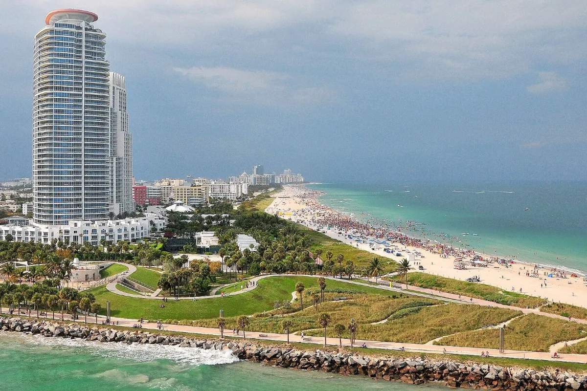 Plaža South Beach u Majamiju iz vazduha